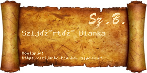 Szijártó Bianka névjegykártya